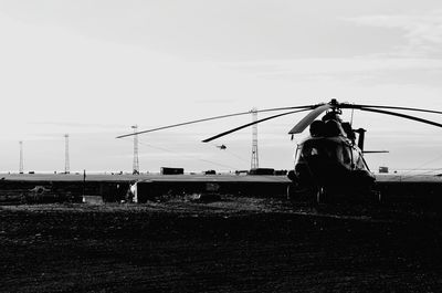 Man on field against sky