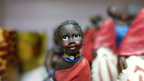 Close-up portrait of figurine