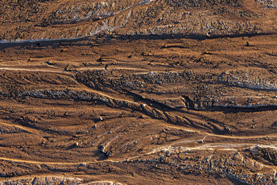 Wet dirt washout full frame close-up terraforming background