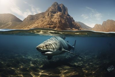 Fish swimming in sea