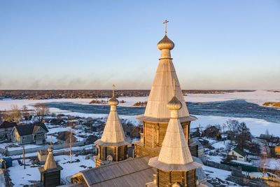 View of church against clear sky during winter