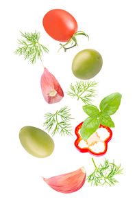 Close-up of tomatoes against white background