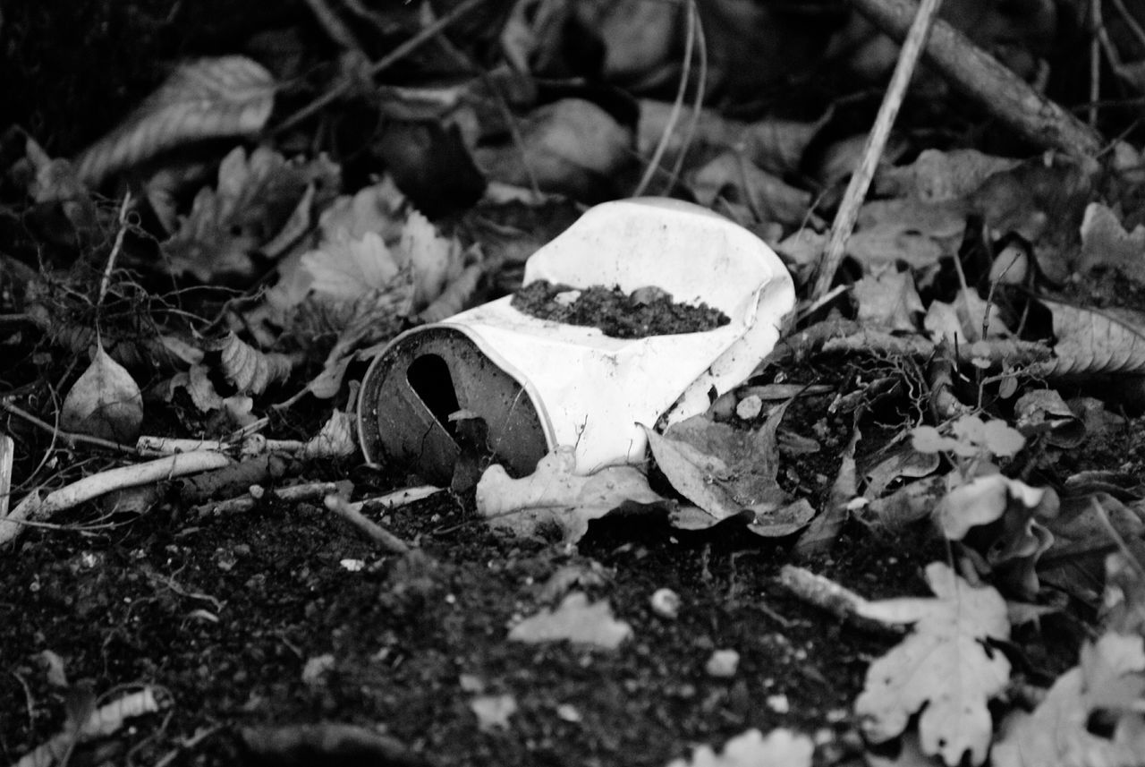 abandoned, field, close-up, high angle view, damaged, leaf, grass, ground, obsolete, selective focus, dirt, outdoors, nature, day, no people, dry, dirty, rusty, deterioration, broken