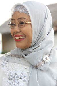 Close-up of smiling mature woman