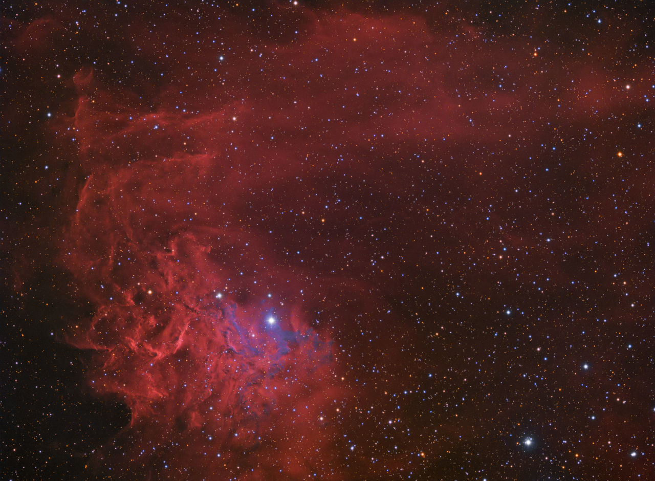 FIREWORKS AGAINST STAR FIELD