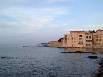 View of sea against cloudy sky