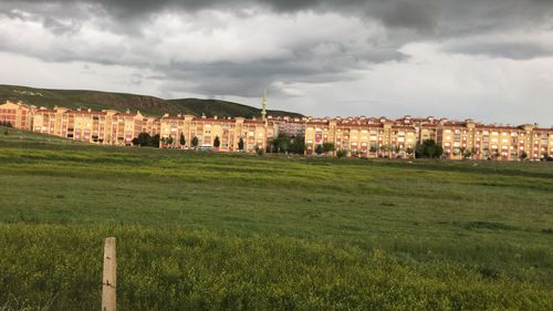 Panoramic view of buildings against sky