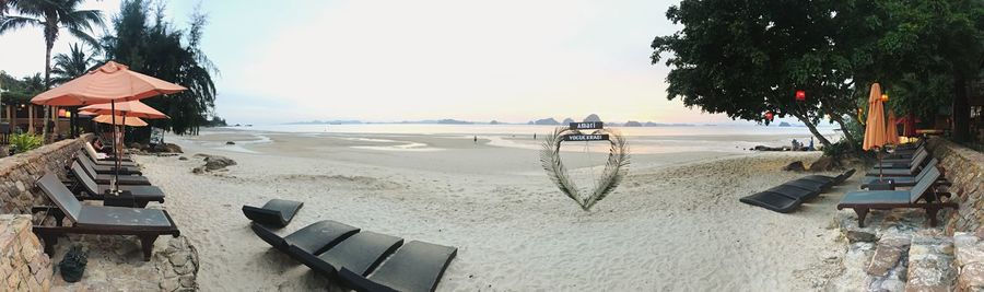 Scenic view of beach against sky