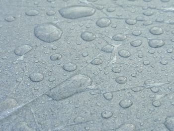 Full frame shot of raindrops on surface