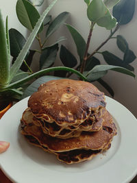 Close-up of breakfast served on table