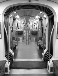 Empty seats in subway train