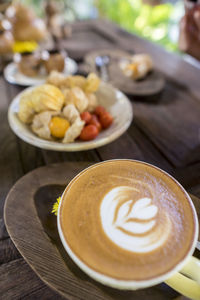 Close-up of coffee on table