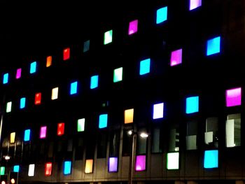 Low angle view of building at night