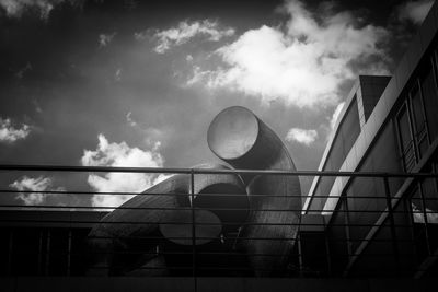 Low angle view of modern buildings against sky