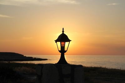Scenic view of sea at sunset
