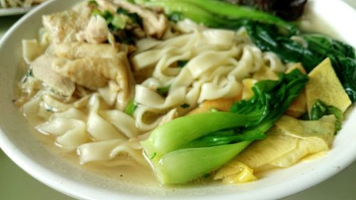 Close-up of noodles in bowl