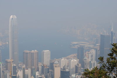 Cityscape against clear sky. hong kong 