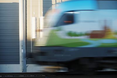 Blurred motion of train