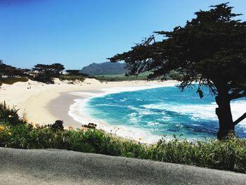 Scenic view of beach against sky