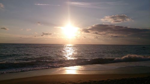 Scenic view of sea at sunset