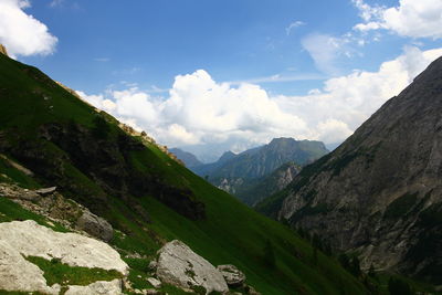 Scenic view of mountains against sky