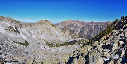 White pine lake trail salt lake valley in little cottonwood canyon, wasatch rocky mountain utah