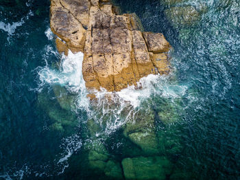 Rock formation in sea