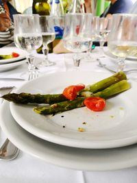 Close-up of salad in plate on table