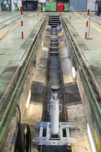 High angle view of railroad tracks