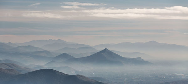 Scenic view of mountains against sky