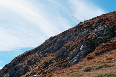 Low angle view of mountain against sky