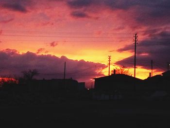 Silhouette buildings against sky during sunset