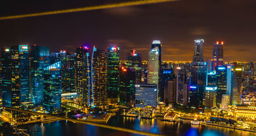 Illuminated city at night