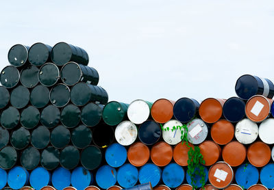 View of stacked drums