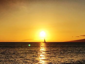 Scenic view of sea during sunset