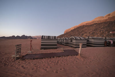 Scenic view of desert against clear sky