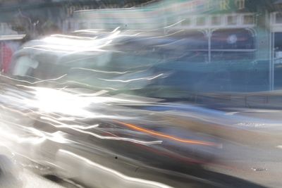 Close-up of light trails