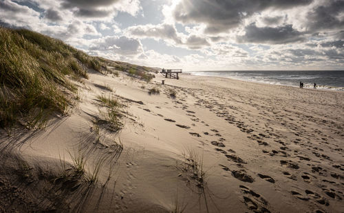 Scenic view of beach against sky