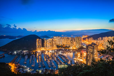 Beautiful sunset at aberdeen typhoon shelters,hong kong