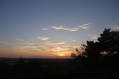 Silhouette landscape at sunset