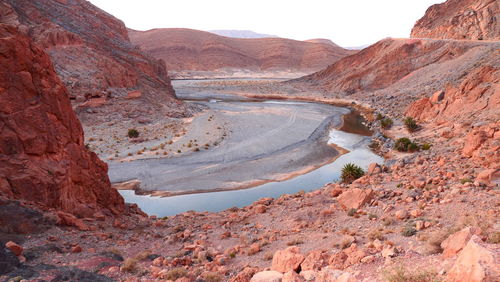 Aerial view of rock formations