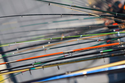 Low angle view of metallic railing