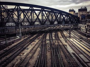 Railroad tracks against sky