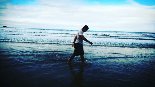 People enjoying at beach