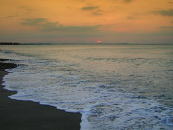 Scenic view of sea during sunset