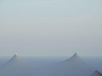 Low angle view of tent against sky