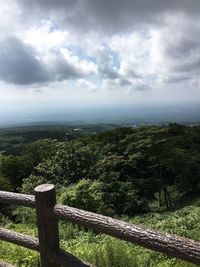 View of landscape against cloudy sky