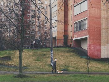 Man standing by building