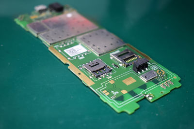 High angle view of telephone booth