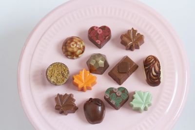 High angle view of dessert in plate